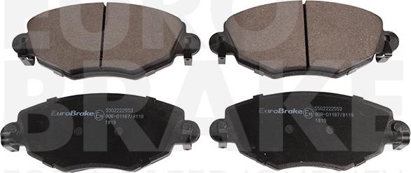 Eurobrake 5502222553 - Комплект спирачно феродо, дискови спирачки vvparts.bg