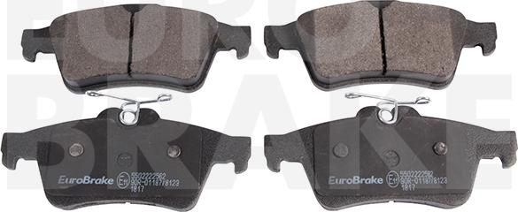 Eurobrake 5502222562 - Комплект спирачно феродо, дискови спирачки vvparts.bg