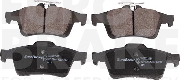 Eurobrake 5502222584 - Комплект спирачно феродо, дискови спирачки vvparts.bg