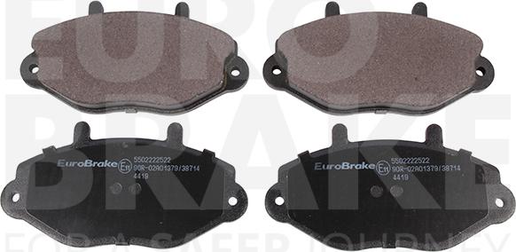 Eurobrake 5502222522 - Комплект спирачно феродо, дискови спирачки vvparts.bg