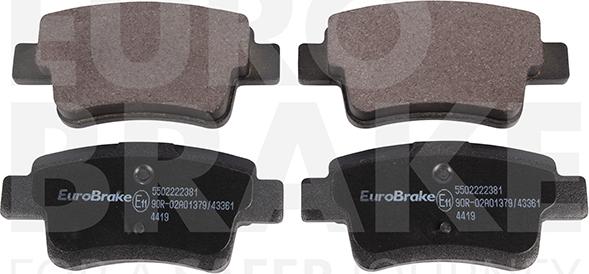 Eurobrake 5502222381 - Комплект спирачно феродо, дискови спирачки vvparts.bg