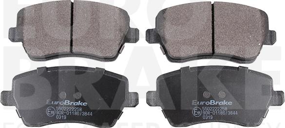 Eurobrake 5502222258 - Комплект спирачно феродо, дискови спирачки vvparts.bg