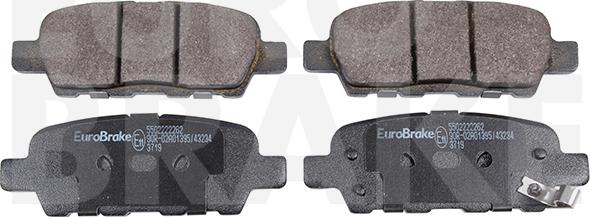 Eurobrake 5502222262 - Комплект спирачно феродо, дискови спирачки vvparts.bg