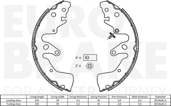 Eurobrake 58492752783 - Комплект спирачна челюст vvparts.bg