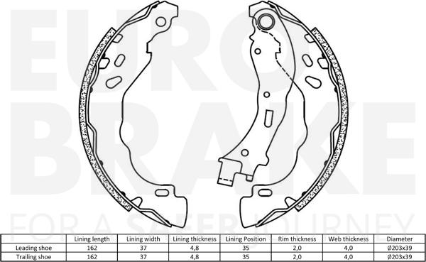 Eurobrake 58492719812 - Комплект спирачна челюст vvparts.bg