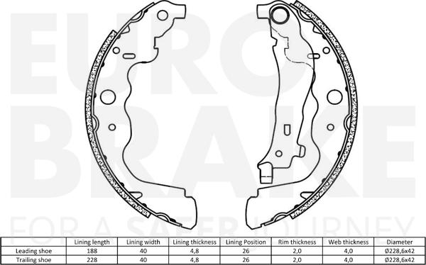 Eurobrake 58492739787 - Комплект спирачна челюст vvparts.bg