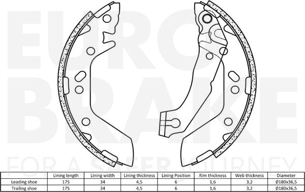 Eurobrake 58492734670 - Комплект спирачна челюст vvparts.bg