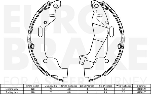 Eurobrake 58492736685 - Комплект спирачна челюст vvparts.bg