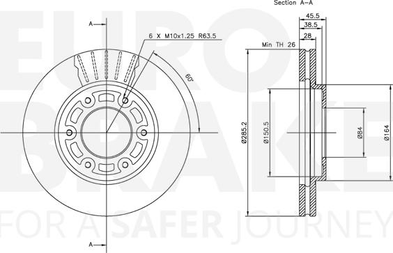 Eurobrake 5815314567 - Спирачен диск vvparts.bg