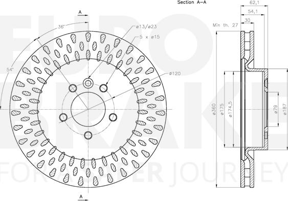 Eurobrake 5815314037 - Спирачен диск vvparts.bg