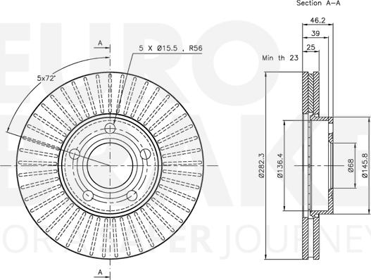 Eurobrake 5815314765 - Спирачен диск vvparts.bg