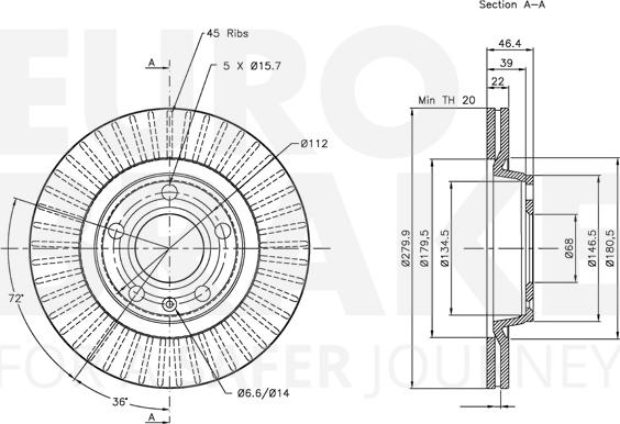 Eurobrake 5815314762 - Спирачен диск vvparts.bg