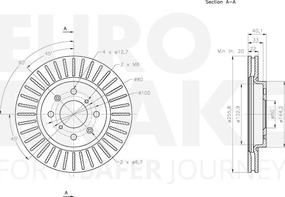 Eurobrake 5815315224 - Спирачен диск vvparts.bg