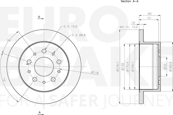 Eurobrake 5815311944 - Спирачен диск vvparts.bg