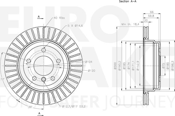 Eurobrake 5815311581 - Спирачен диск vvparts.bg