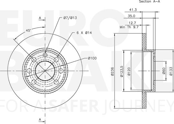 Eurobrake 5815313606 - Спирачен диск vvparts.bg