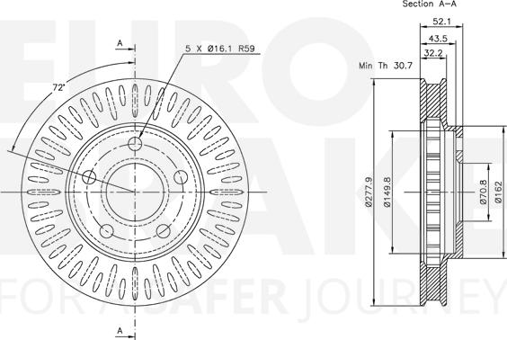 Eurobrake 5815313634 - Спирачен диск vvparts.bg