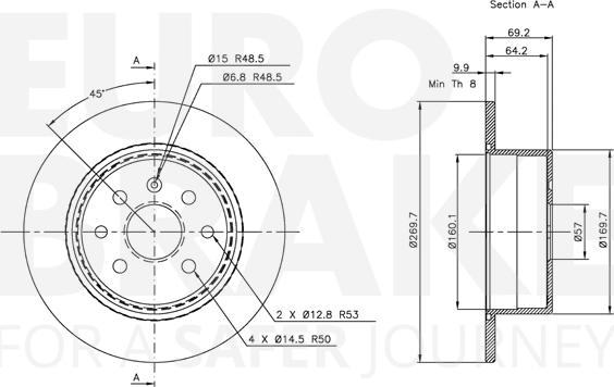 Eurobrake 5815313623 - Спирачен диск vvparts.bg