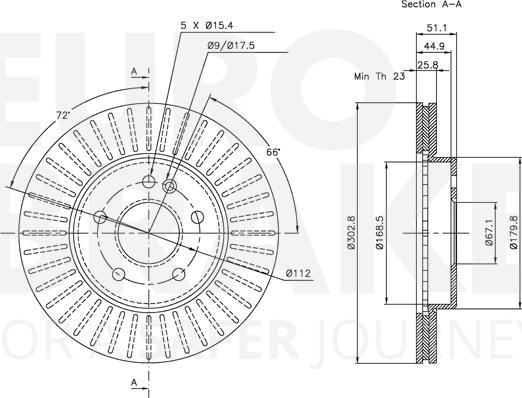 Eurobrake 5815343347 - Спирачен диск vvparts.bg