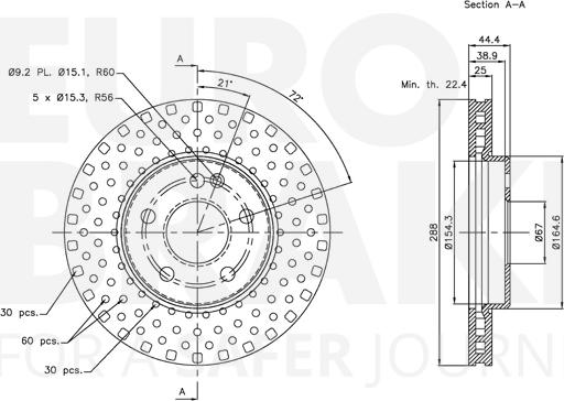 Eurobrake 5815313373 - Спирачен диск vvparts.bg