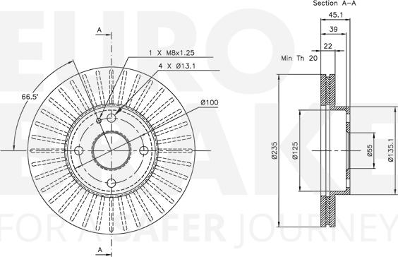 Eurobrake 5815313232 - Спирачен диск vvparts.bg