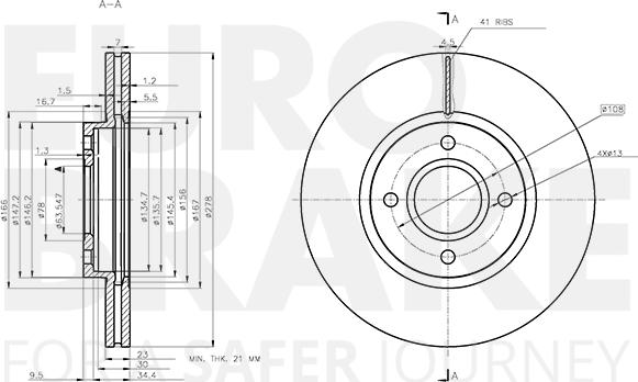 Eurobrake 5815312598 - Спирачен диск vvparts.bg