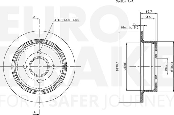 Eurobrake 5815312541 - Спирачен диск vvparts.bg