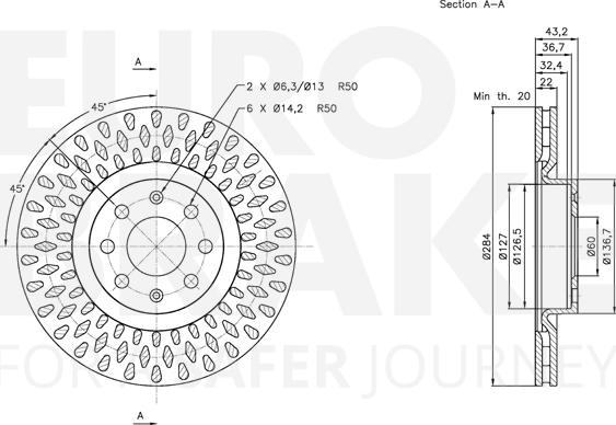 Eurobrake 5815312350 - Спирачен диск vvparts.bg