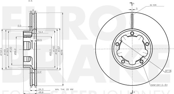 Eurobrake 5815312299 - Спирачен диск vvparts.bg