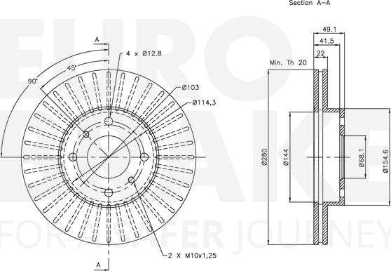 Eurobrake 5815312251 - Спирачен диск vvparts.bg