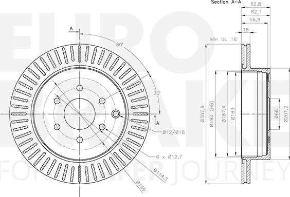 Eurobrake 5815312281 - Спирачен диск vvparts.bg