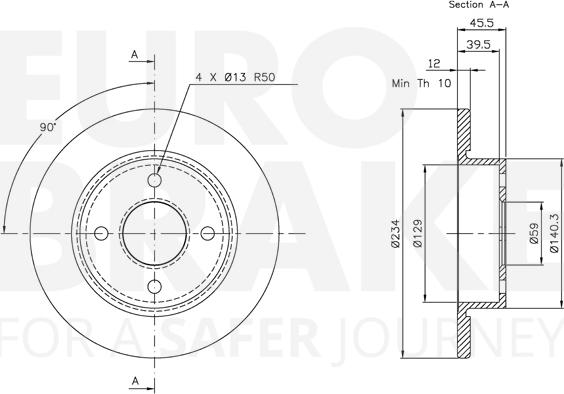 Eurobrake 5815312237 - Спирачен диск vvparts.bg