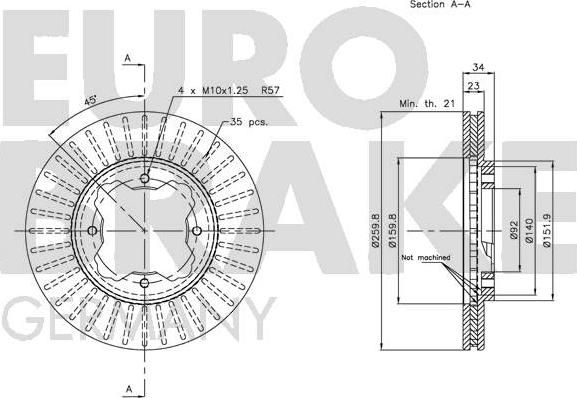 Eurobrake 5815209941 - Спирачен диск vvparts.bg