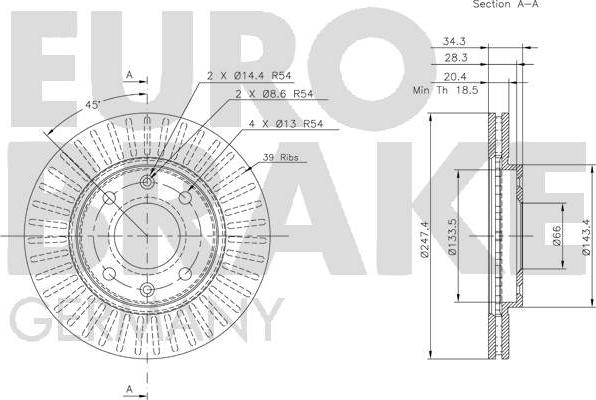 Eurobrake 5815209918 - Спирачен диск vvparts.bg
