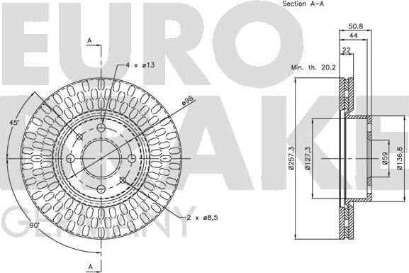 Eurobrake 5815209924 - Спирачен диск vvparts.bg