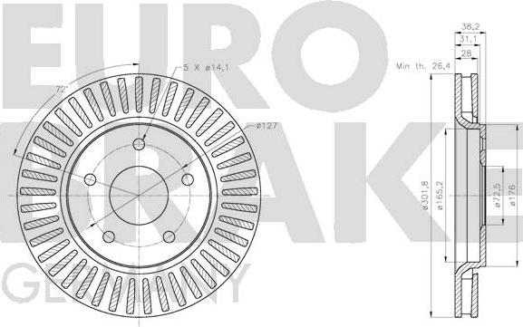 Eurobrake 5815209333 - Спирачен диск vvparts.bg