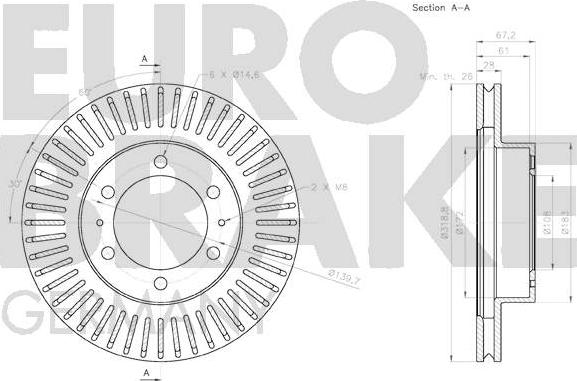 Eurobrake 58152045145 - Спирачен диск vvparts.bg