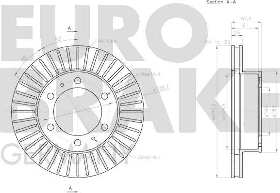 Eurobrake 58152045140 - Спирачен диск vvparts.bg