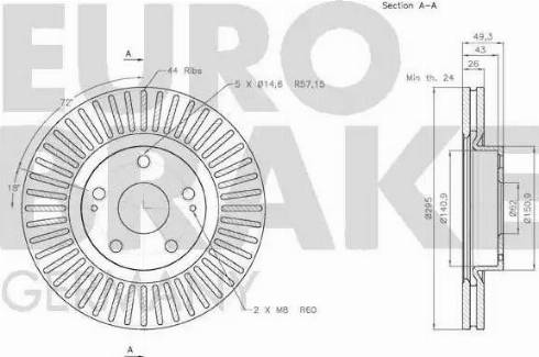 Eurobrake 58152045116 - Спирачен диск vvparts.bg