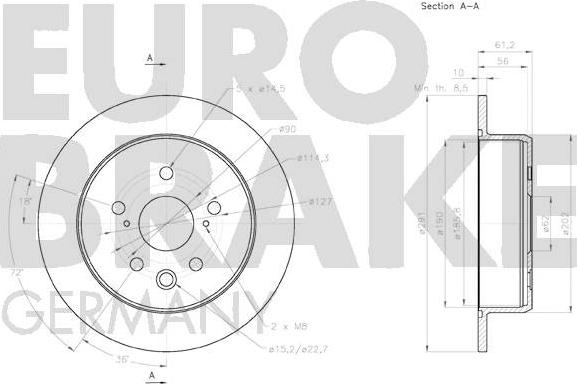 Eurobrake 58152045135 - Спирачен диск vvparts.bg
