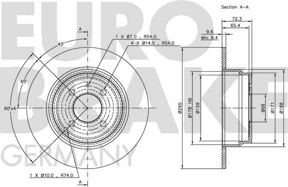 Eurobrake 5815204830 - Спирачен диск vvparts.bg