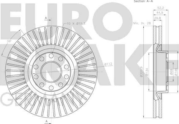 Eurobrake 58152047140 - Спирачен диск vvparts.bg