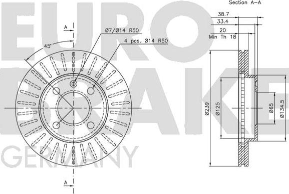 Eurobrake 5815204724 - Спирачен диск vvparts.bg