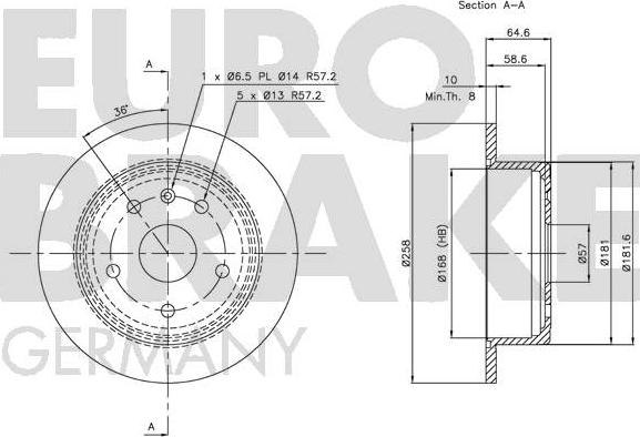 Eurobrake 5815205005 - Спирачен диск vvparts.bg