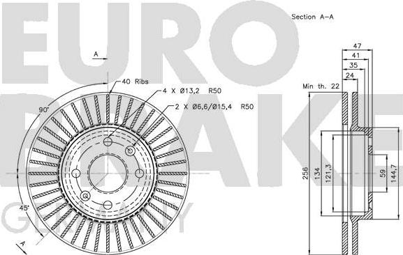 Eurobrake 5815205012 - Спирачен диск vvparts.bg