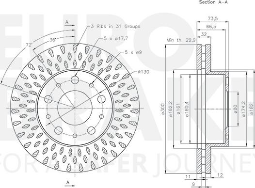 Eurobrake 5815201959 - Спирачен диск vvparts.bg