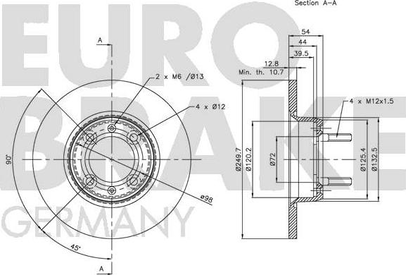 Eurobrake 5815201008 - Спирачен диск vvparts.bg