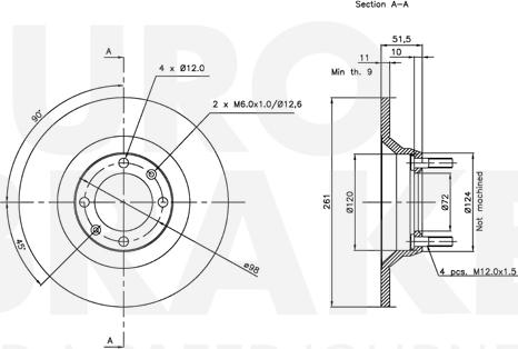 Eurobrake 5815201003 - Спирачен диск vvparts.bg