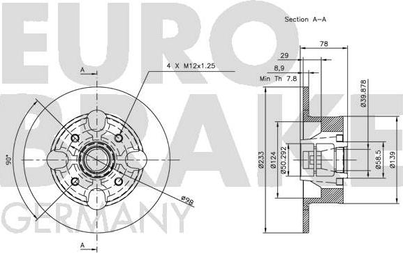 Eurobrake 5815201002 - Спирачен диск vvparts.bg