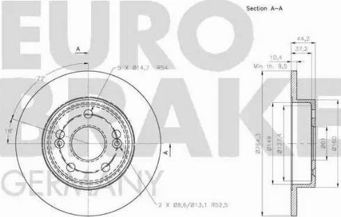 Eurobrake 5815203951 - Спирачен диск vvparts.bg